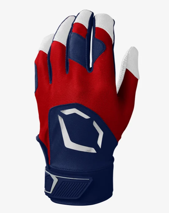 Null EvoShield STANDOUT YOUTH BATTING GLOVES : Navy/Scarlet - Image 2