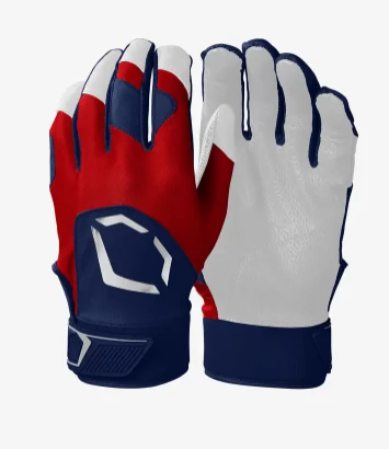 Null EvoShield STANDOUT YOUTH BATTING GLOVES : Navy/Scarlet - Image 3